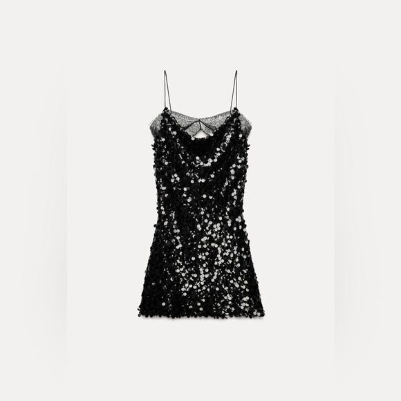 Zara lace sequin mini dress - Picture 5 of 9